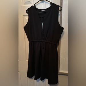 Large little black dress with zipper detail